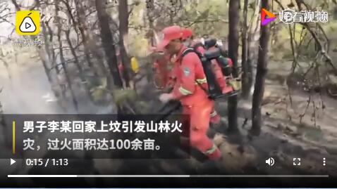 #李某#上坟抽烟致百亩山林火灾 云南楚雄警方已将肇事者刑拘